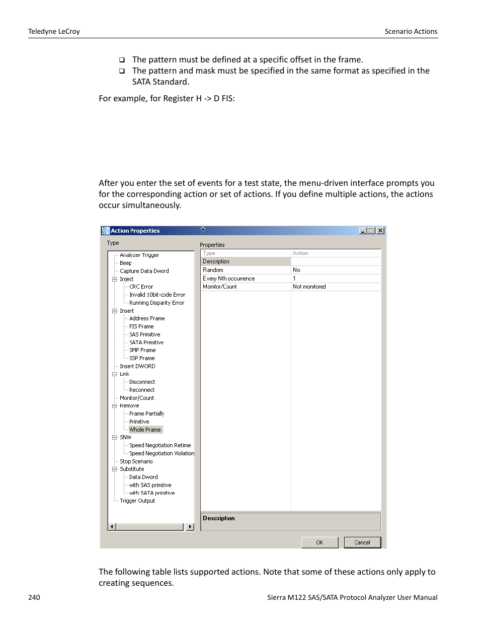 8 scenario actions | Teledyne LeCroy Sierra M122 User Manual User Manual | Page 242 / 385