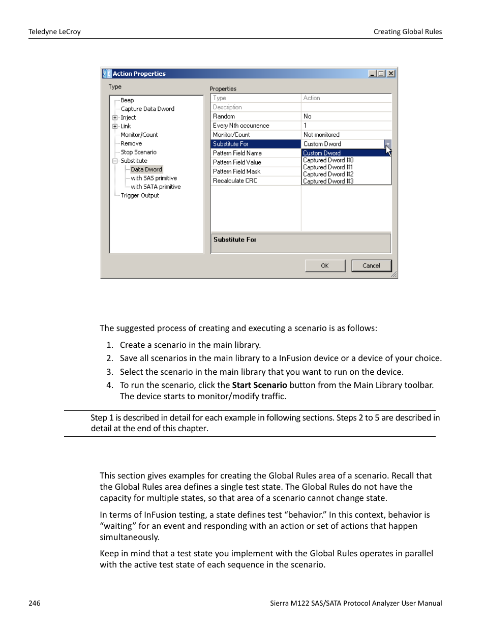 5 summary of scenario creation, 9 creating global rules, Figure 4.19 on | Teledyne LeCroy Sierra M122 User Manual User Manual | Page 248 / 385