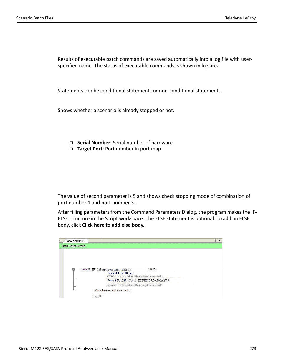 3 log, 4 statements, Ifisstopped | Teledyne LeCroy Sierra M122 User Manual User Manual | Page 275 / 385