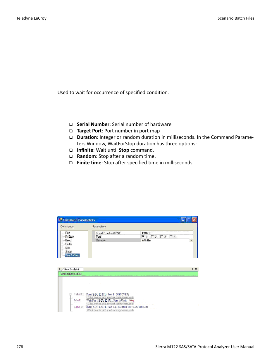 Waitforstop | Teledyne LeCroy Sierra M122 User Manual User Manual | Page 278 / 385