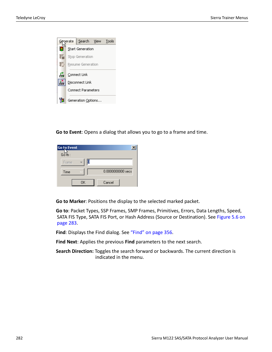 4 search menu | Teledyne LeCroy Sierra M122 User Manual User Manual | Page 284 / 385