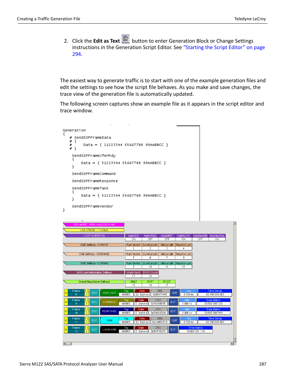 2 editing an example generation file | Teledyne LeCroy Sierra M122 User Manual User Manual | Page 289 / 385