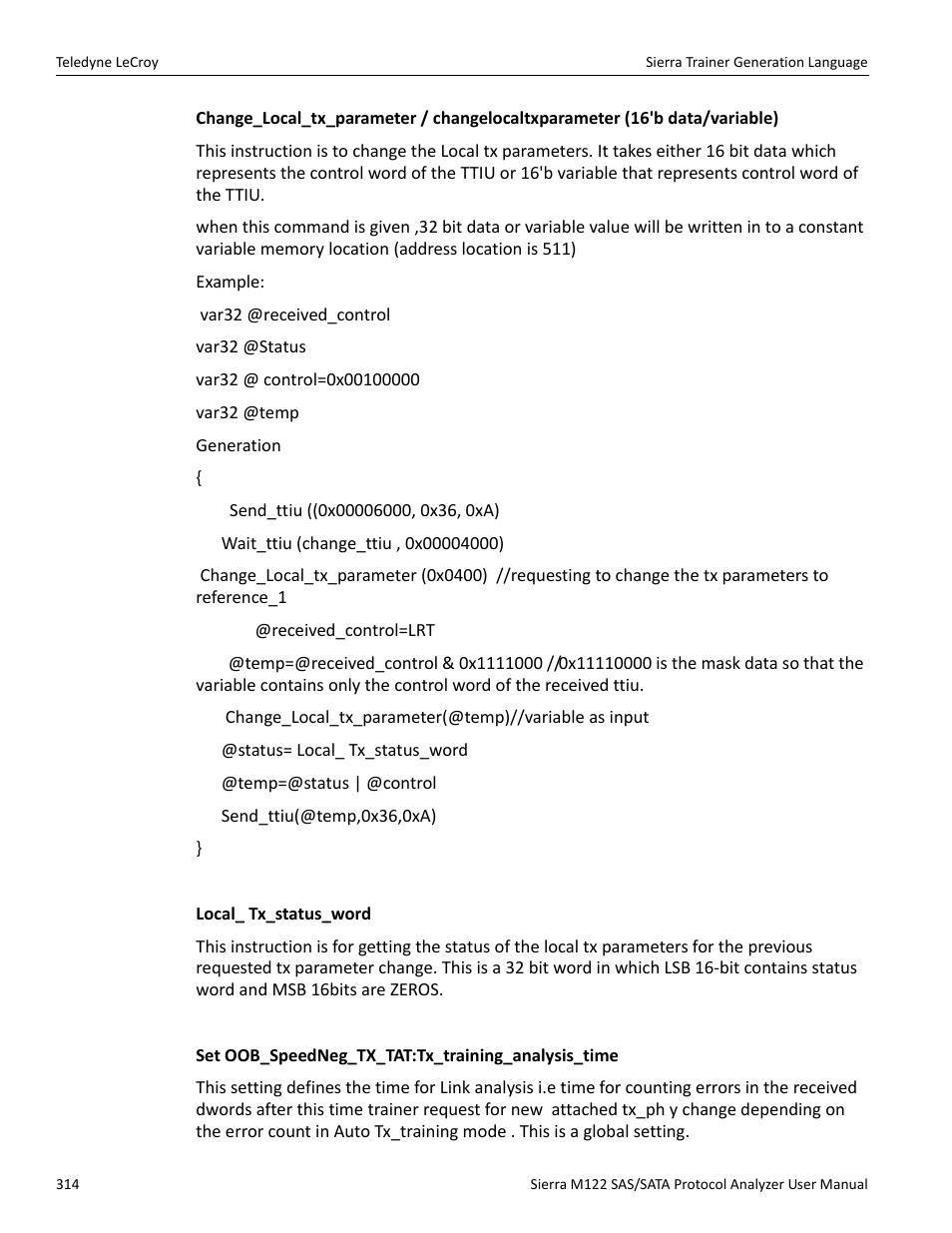 Teledyne LeCroy Sierra M122 User Manual User Manual | Page 316 / 385