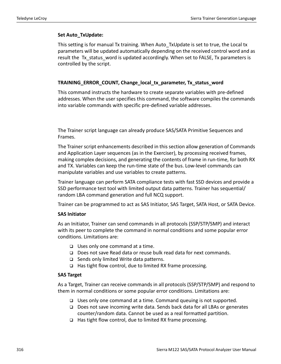 6 trainer script enhancements | Teledyne LeCroy Sierra M122 User Manual User Manual | Page 318 / 385
