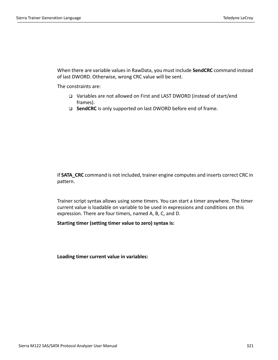 Timer | Teledyne LeCroy Sierra M122 User Manual User Manual | Page 323 / 385