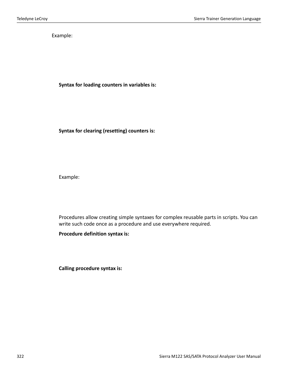 Pattern counter, Procedure definition | Teledyne LeCroy Sierra M122 User Manual User Manual | Page 324 / 385