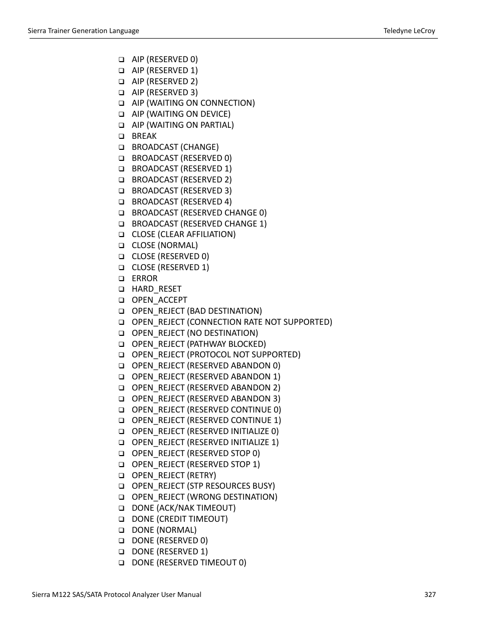 Teledyne LeCroy Sierra M122 User Manual User Manual | Page 329 / 385