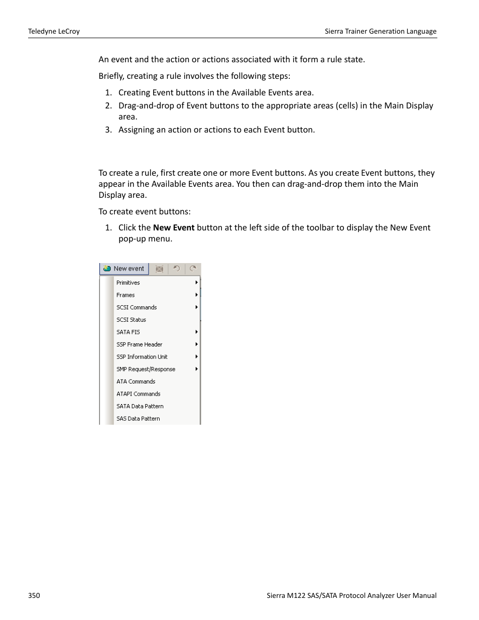 11 creating event buttons | Teledyne LeCroy Sierra M122 User Manual User Manual | Page 352 / 385