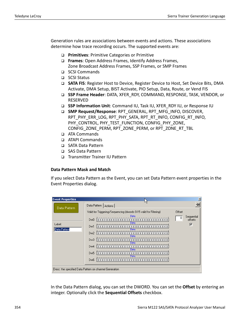 15 events and event properties | Teledyne LeCroy Sierra M122 User Manual User Manual | Page 356 / 385