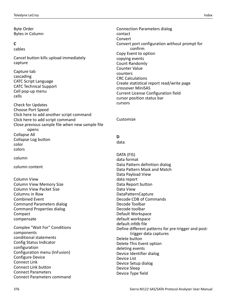 Teledyne LeCroy Sierra M122 User Manual User Manual | Page 378 / 385