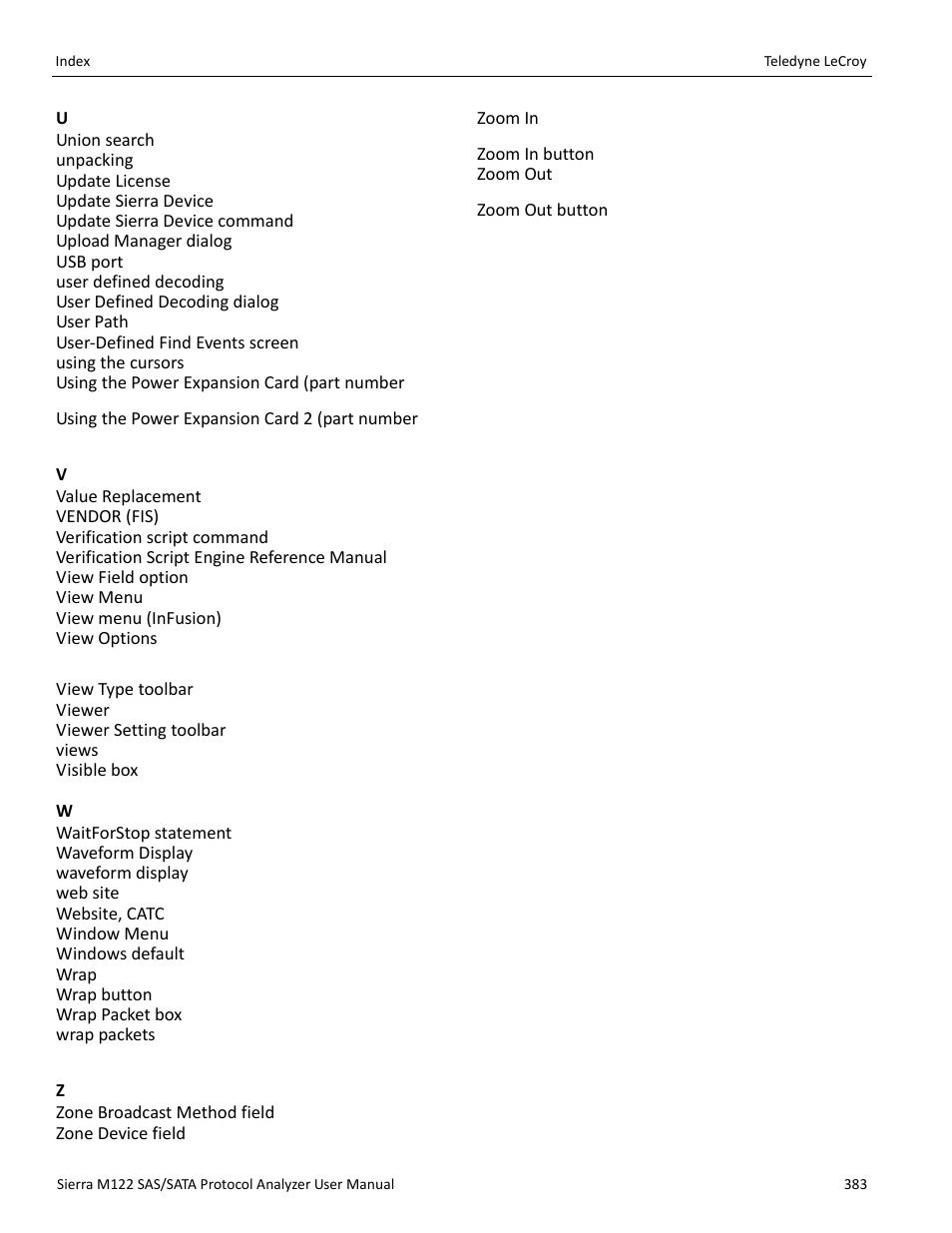 Teledyne LeCroy Sierra M122 User Manual User Manual | Page 385 / 385