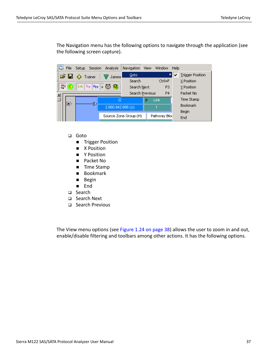 6 navigation, 7 view | Teledyne LeCroy Sierra M122 User Manual User Manual | Page 39 / 385