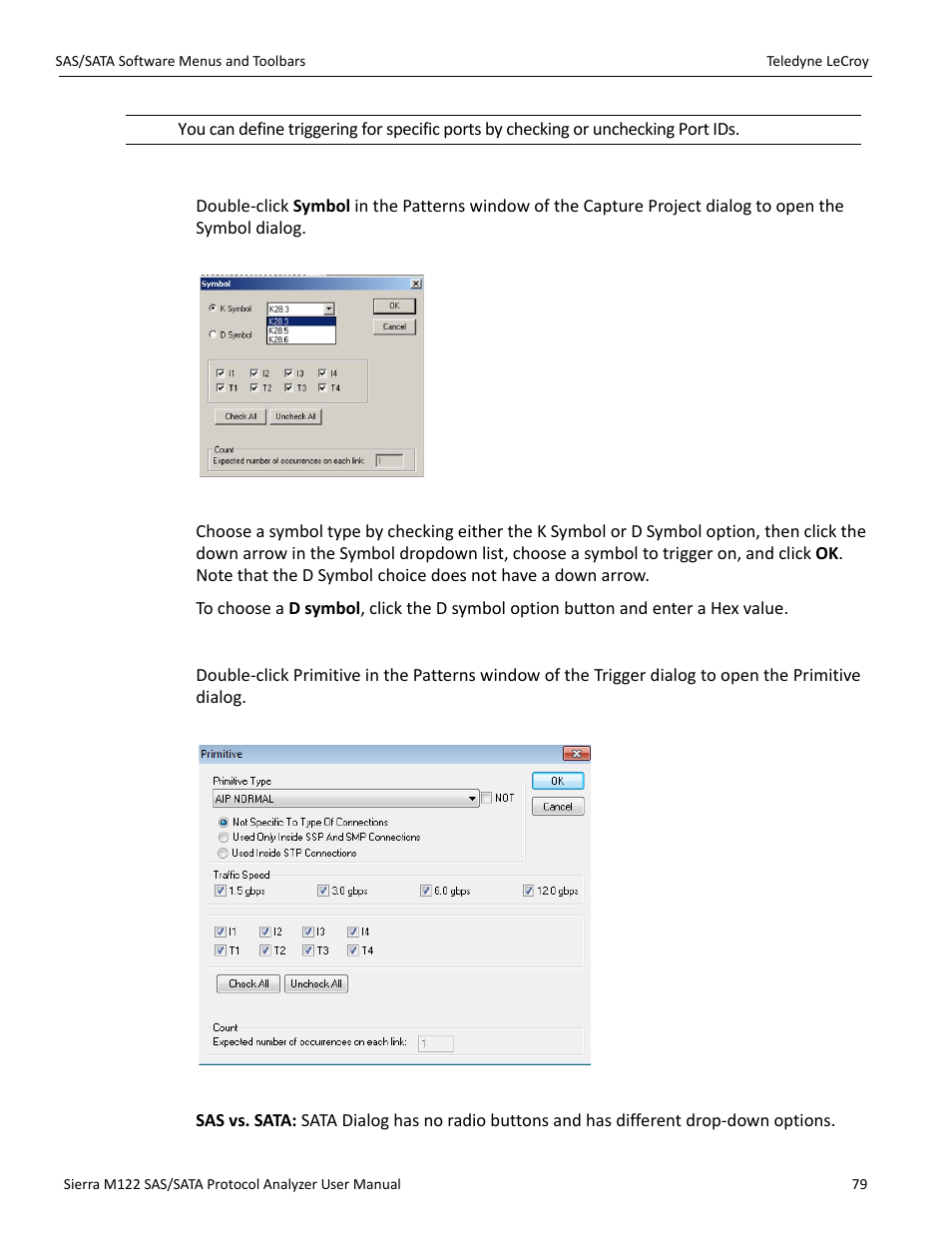 Symbol, Primitive | Teledyne LeCroy Sierra M122 User Manual User Manual | Page 81 / 385