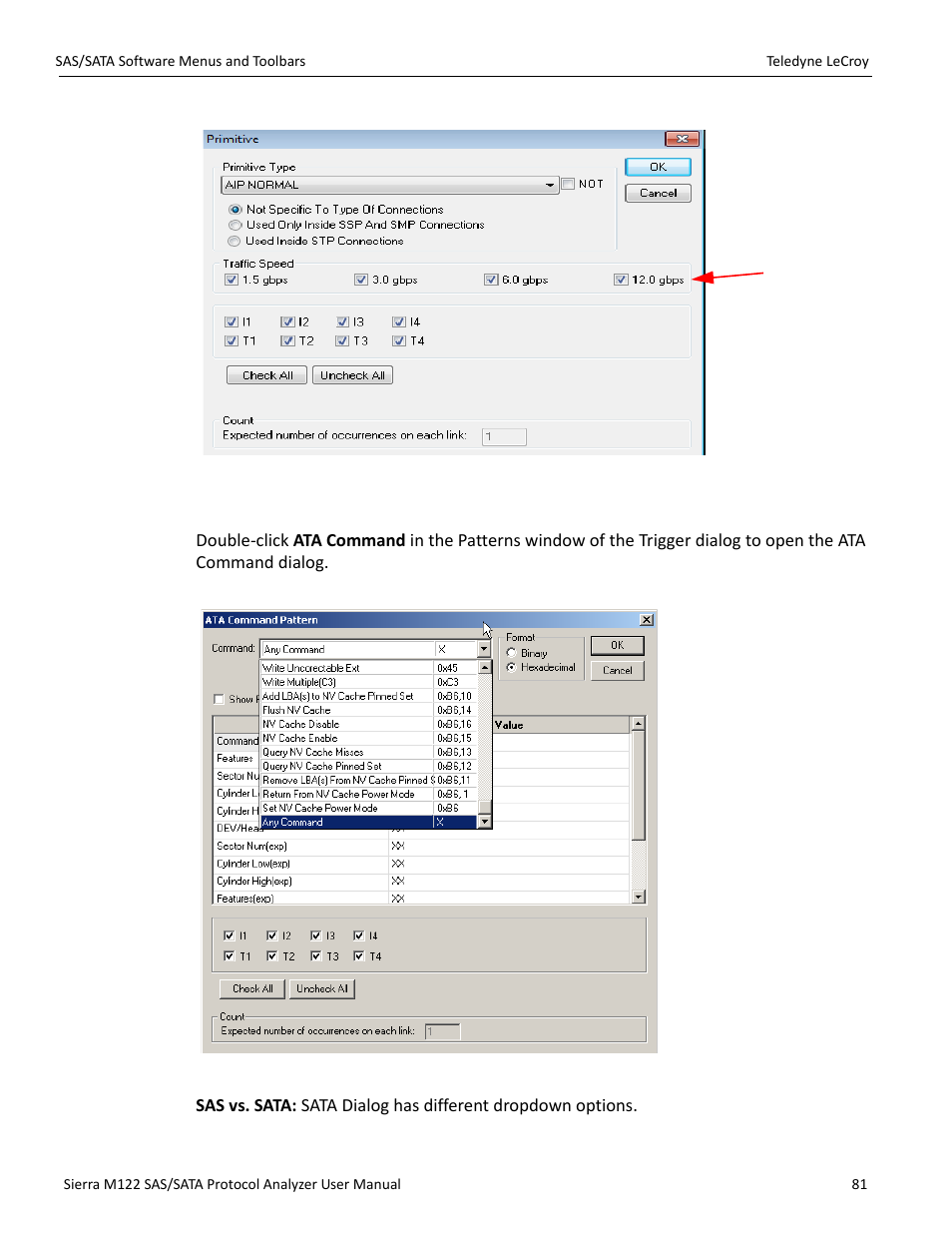 Ata command | Teledyne LeCroy Sierra M122 User Manual User Manual | Page 83 / 385