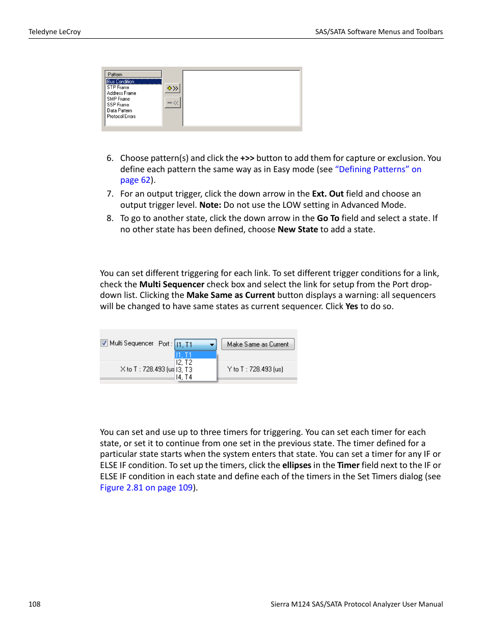 20 multi - link triggering, 21 set timers | Teledyne LeCroy Sierra M124 User Manual User Manual | Page 110 / 391