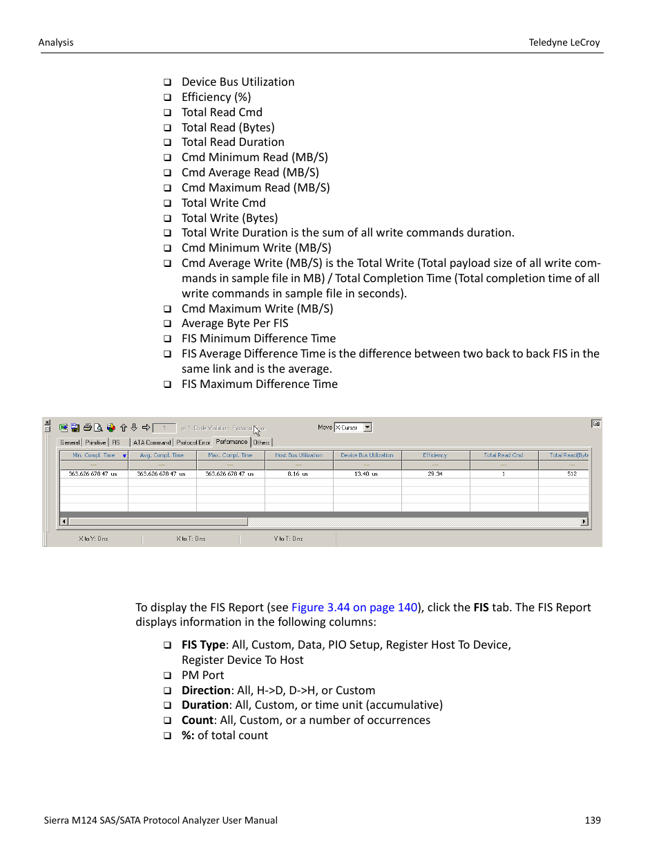 Fis report (sata) | Teledyne LeCroy Sierra M124 User Manual User Manual | Page 141 / 391