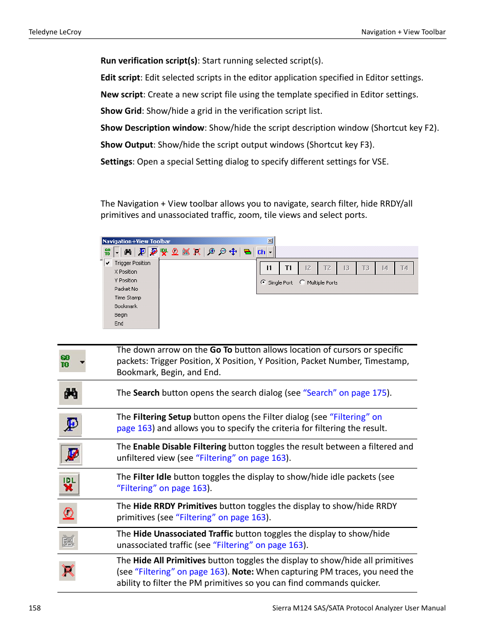 6 navigation + view toolbar, Navigation + view | Teledyne LeCroy Sierra M124 User Manual User Manual | Page 160 / 391