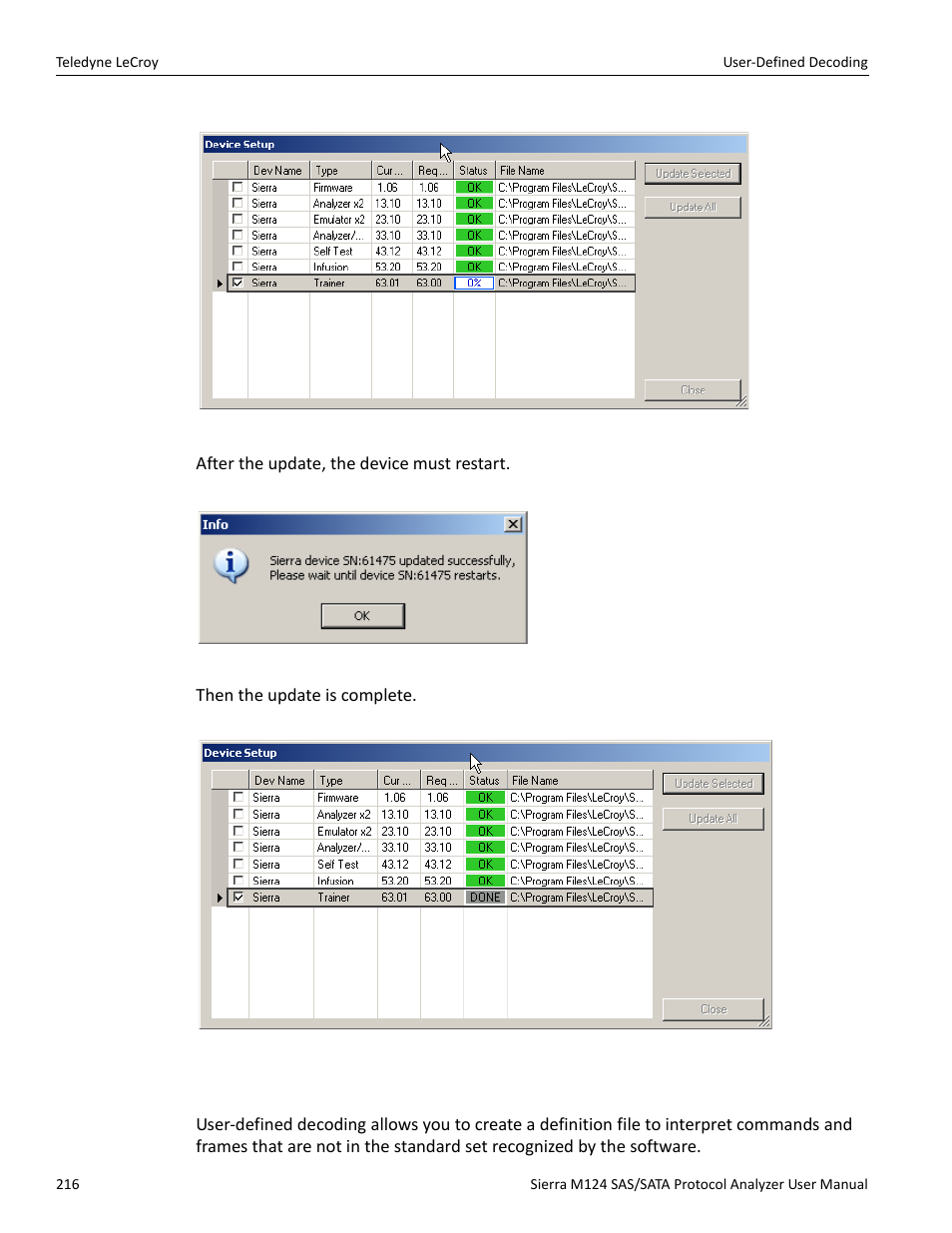 20 user-defined decoding | Teledyne LeCroy Sierra M124 User Manual User Manual | Page 218 / 391