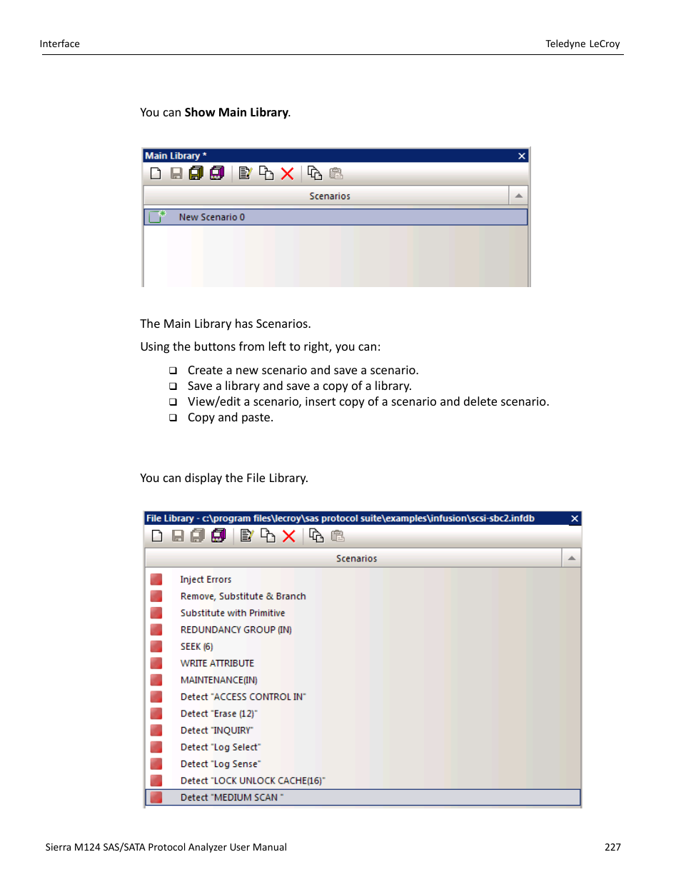 3 main library, 4 file library | Teledyne LeCroy Sierra M124 User Manual User Manual | Page 229 / 391