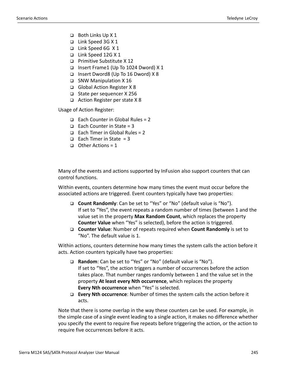 2 using counters in events and actions | Teledyne LeCroy Sierra M124 User Manual User Manual | Page 247 / 391