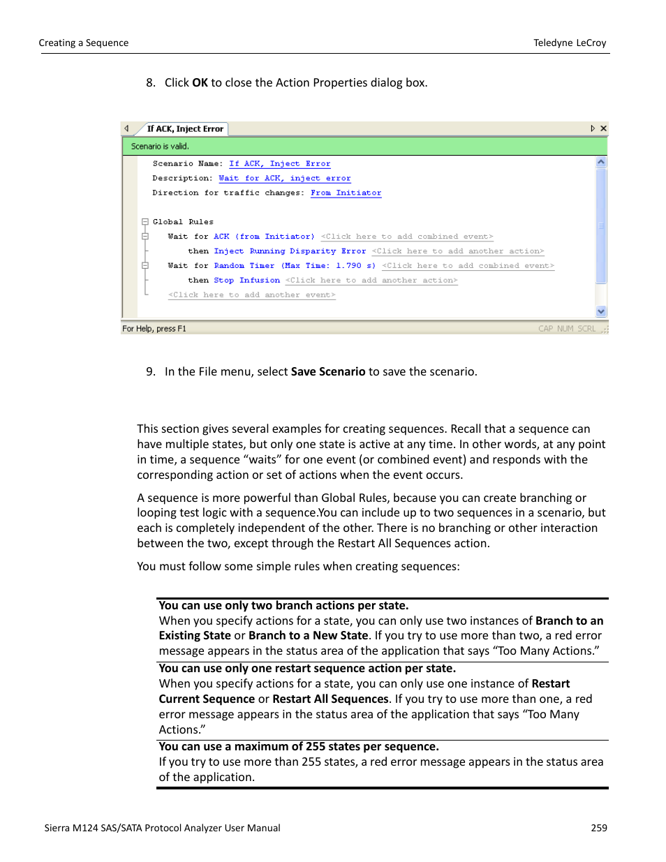 10 creating a sequence | Teledyne LeCroy Sierra M124 User Manual User Manual | Page 261 / 391