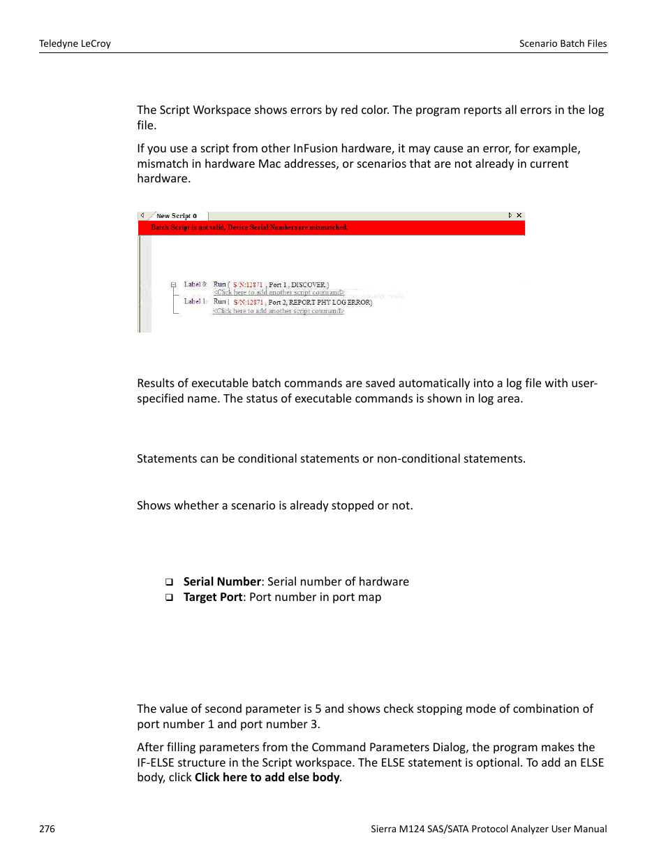 2 error checking, 3 log, 4 statements | Ifisstopped | Teledyne LeCroy Sierra M124 User Manual User Manual | Page 278 / 391