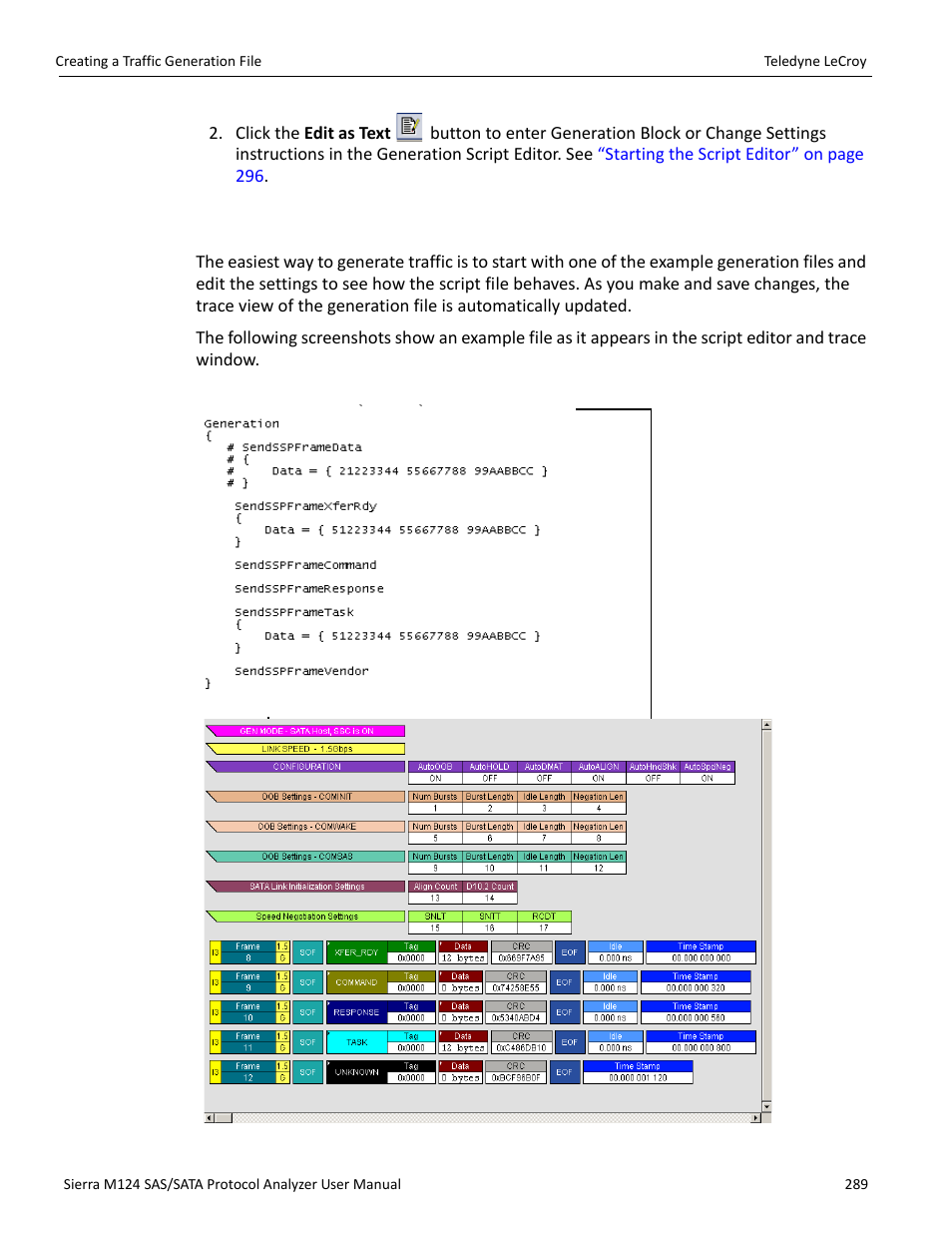 2 editing an example generation file | Teledyne LeCroy Sierra M124 User Manual User Manual | Page 291 / 391