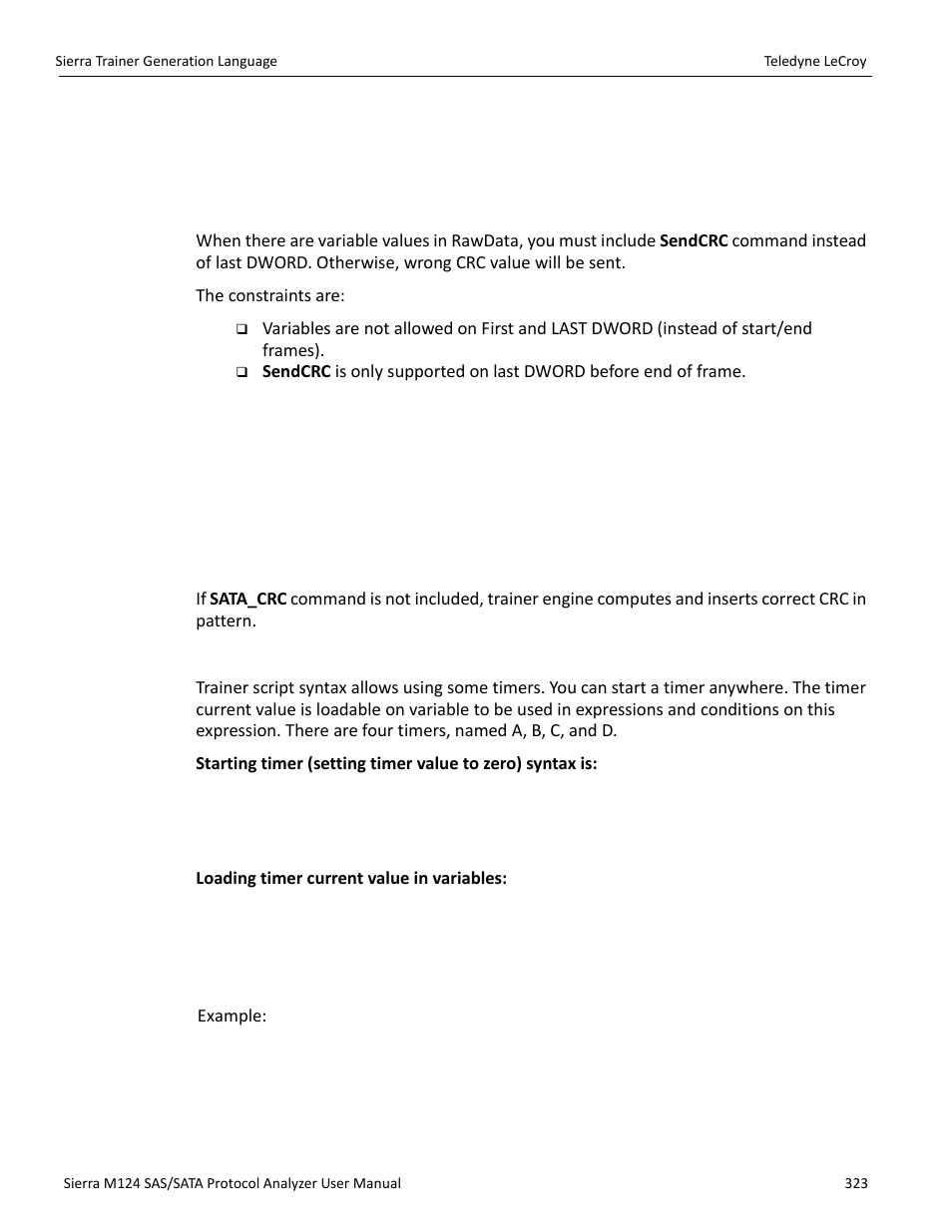 Timer | Teledyne LeCroy Sierra M124 User Manual User Manual | Page 325 / 391