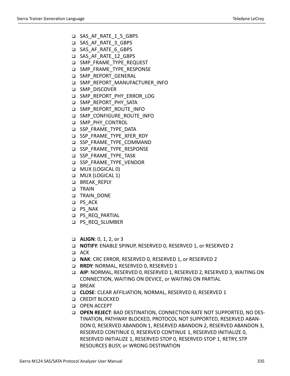 Primitive category | Teledyne LeCroy Sierra M124 User Manual User Manual | Page 337 / 391