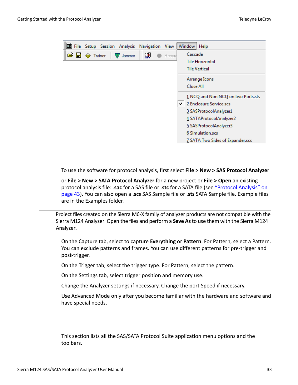 18 getting started with the protocol analyzer | Teledyne LeCroy Sierra M124 User Manual User Manual | Page 35 / 391