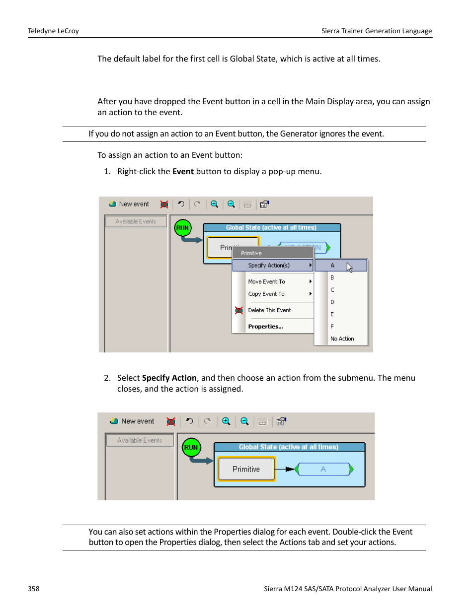 13 assigning an action | Teledyne LeCroy Sierra M124 User Manual User Manual | Page 360 / 391