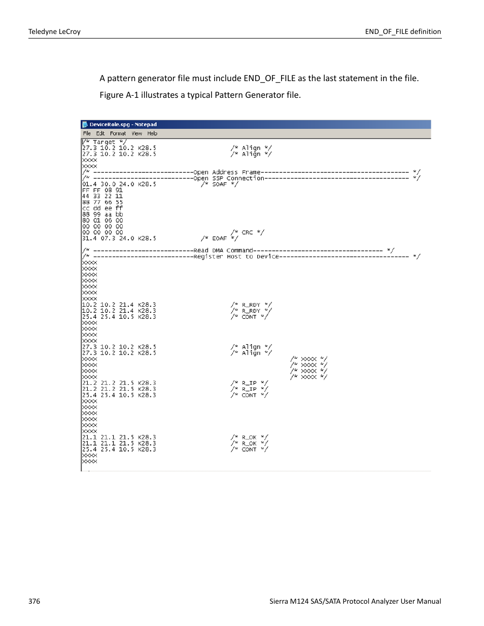 7 end_of_file definition | Teledyne LeCroy Sierra M124 User Manual User Manual | Page 378 / 391