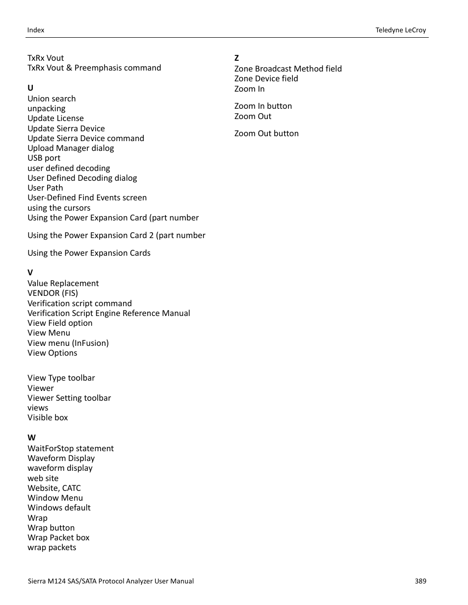 Teledyne LeCroy Sierra M124 User Manual User Manual | Page 391 / 391