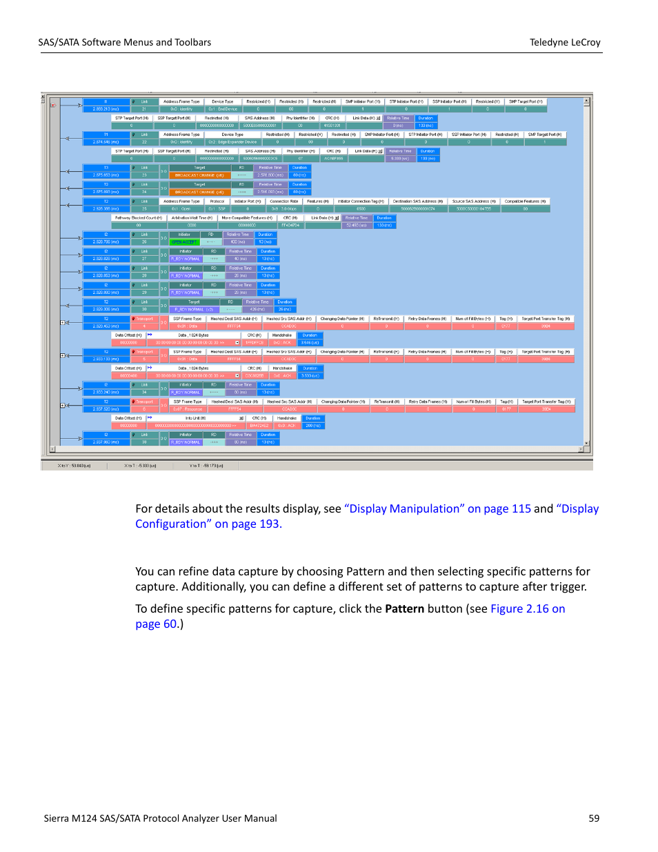 Patterns and data capture setup | Teledyne LeCroy Sierra M124 User Manual User Manual | Page 61 / 391