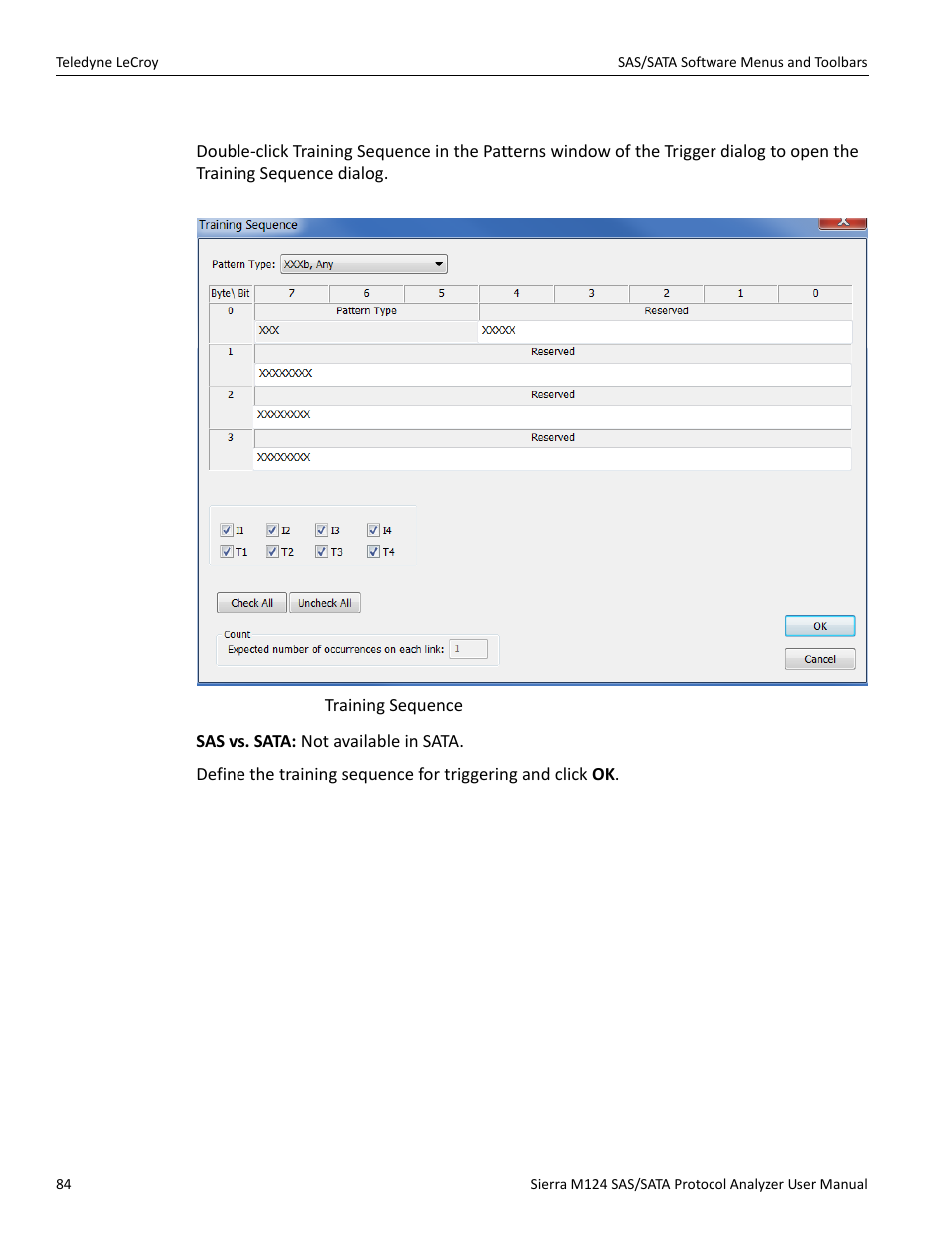 Training sequence | Teledyne LeCroy Sierra M124 User Manual User Manual | Page 86 / 391