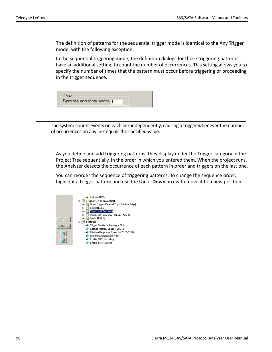Defining patterns, Triggering order | Teledyne LeCroy Sierra M124 User Manual User Manual | Page 98 / 391