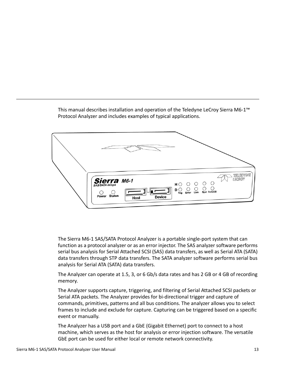 Teledyne LeCroy Sierra M6-1 SAS_SATA Protocol Analyzer User Manual User Manual | Page 15 / 302