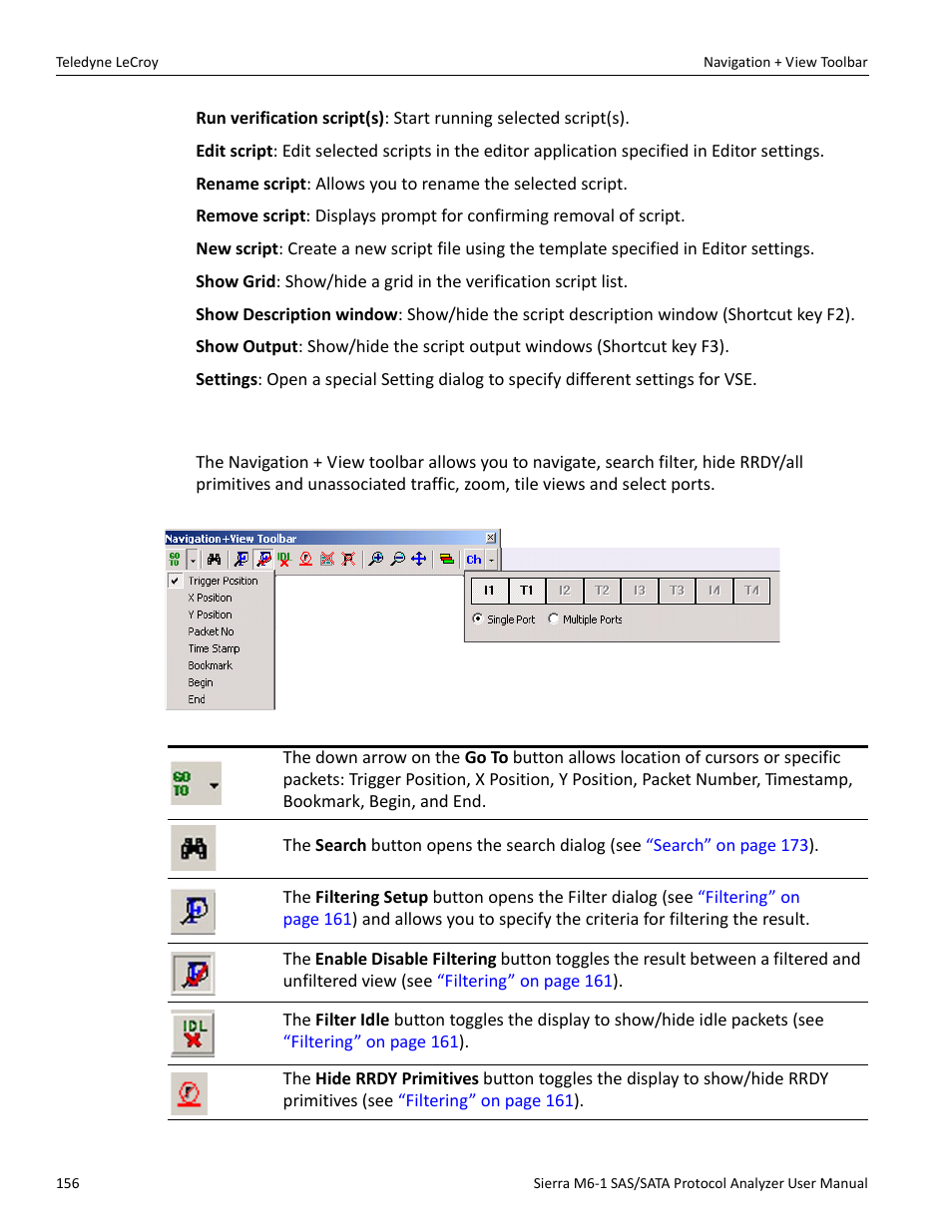 5 navigation + view toolbar, Navigation + view | Teledyne LeCroy Sierra M6-1 SAS_SATA Protocol Analyzer User Manual User Manual | Page 158 / 302