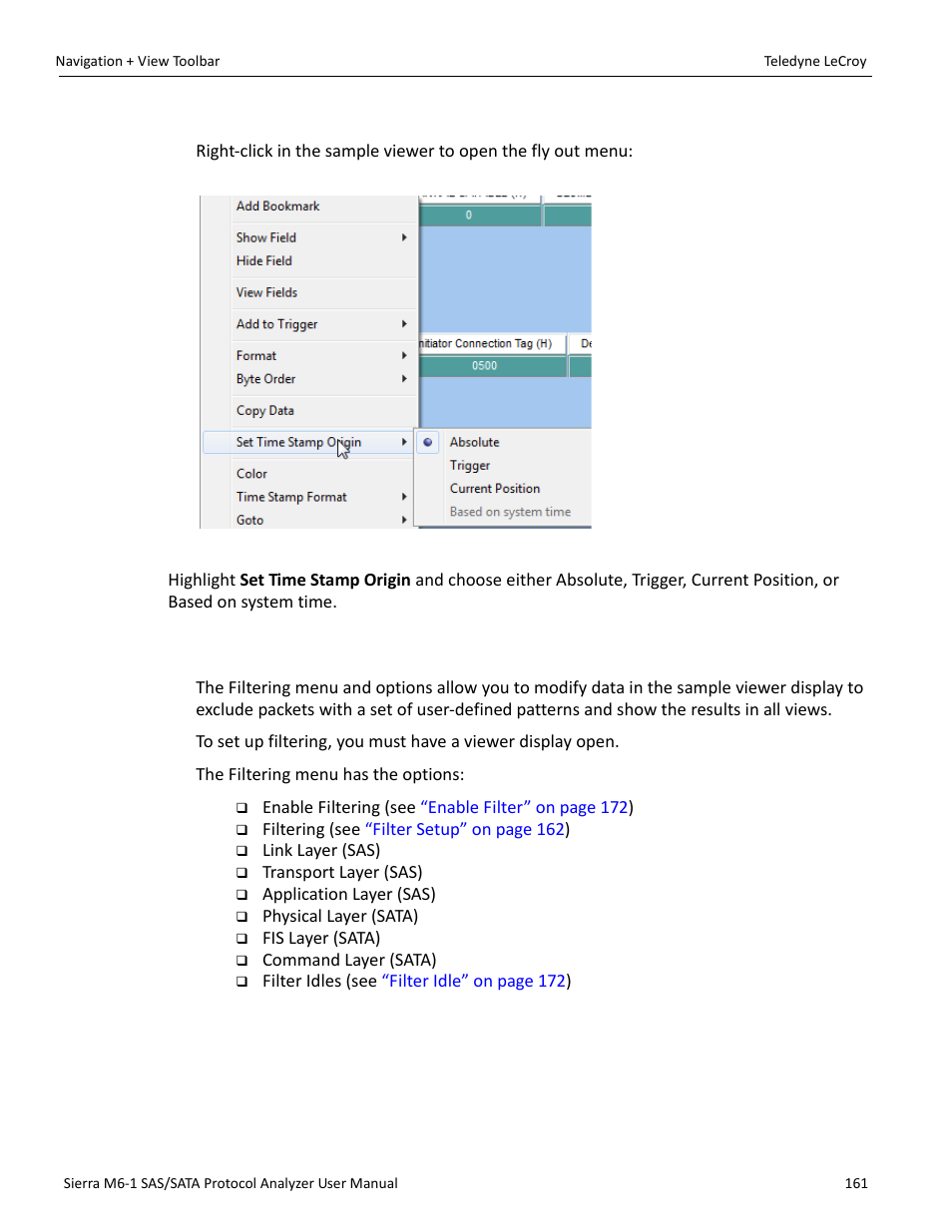 2 filtering, Filtering” on | Teledyne LeCroy Sierra M6-1 SAS_SATA Protocol Analyzer User Manual User Manual | Page 163 / 302