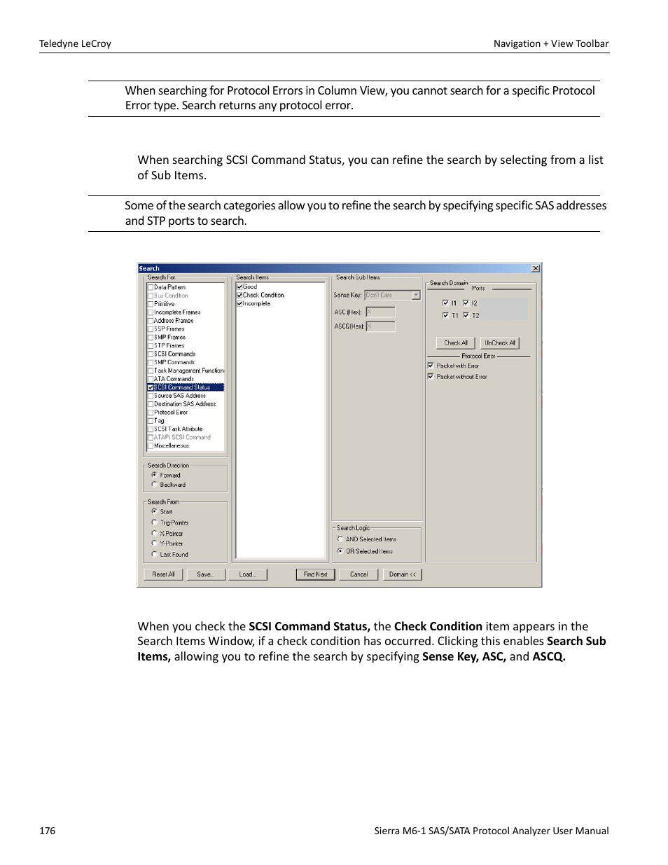 Search sub items | Teledyne LeCroy Sierra M6-1 SAS_SATA Protocol Analyzer User Manual User Manual | Page 178 / 302