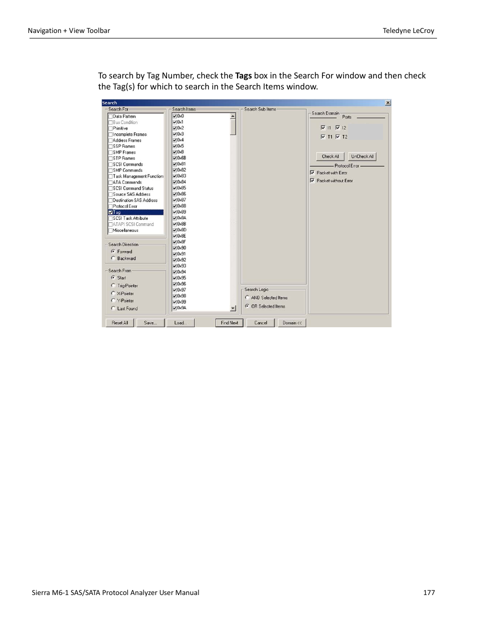 Search by tag number | Teledyne LeCroy Sierra M6-1 SAS_SATA Protocol Analyzer User Manual User Manual | Page 179 / 302