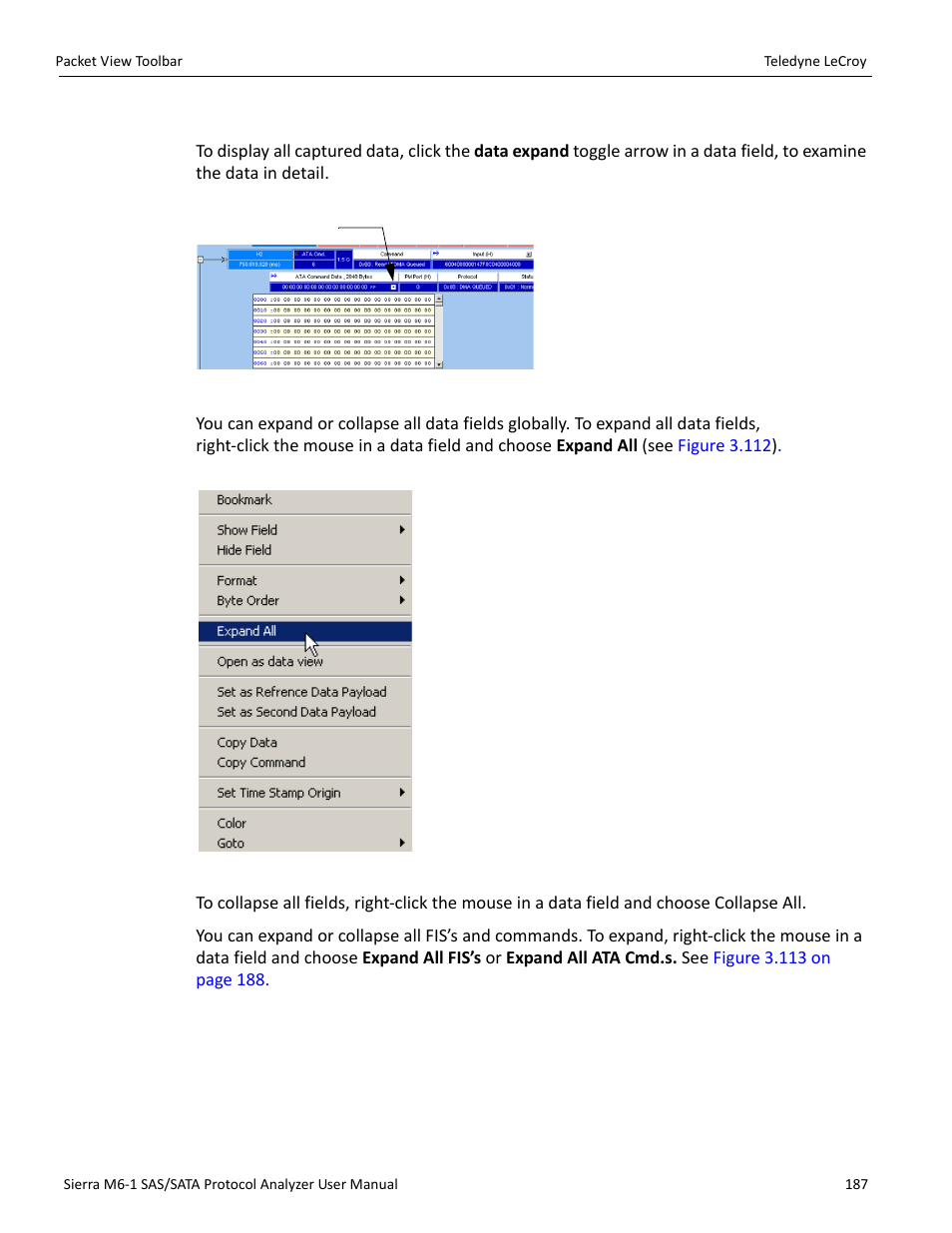 Show all data | Teledyne LeCroy Sierra M6-1 SAS_SATA Protocol Analyzer User Manual User Manual | Page 189 / 302