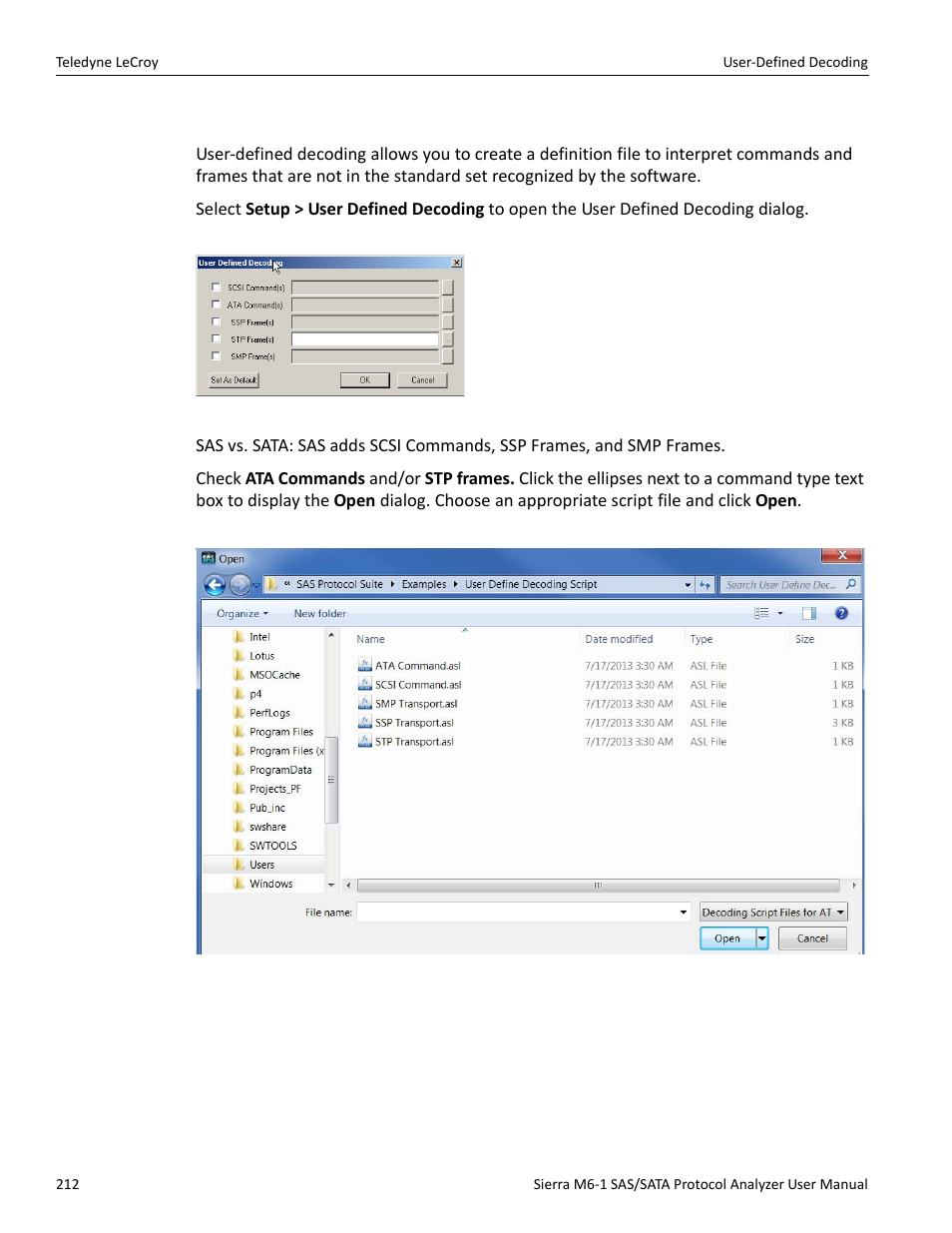19 user-defined decoding | Teledyne LeCroy Sierra M6-1 SAS_SATA Protocol Analyzer User Manual User Manual | Page 214 / 302