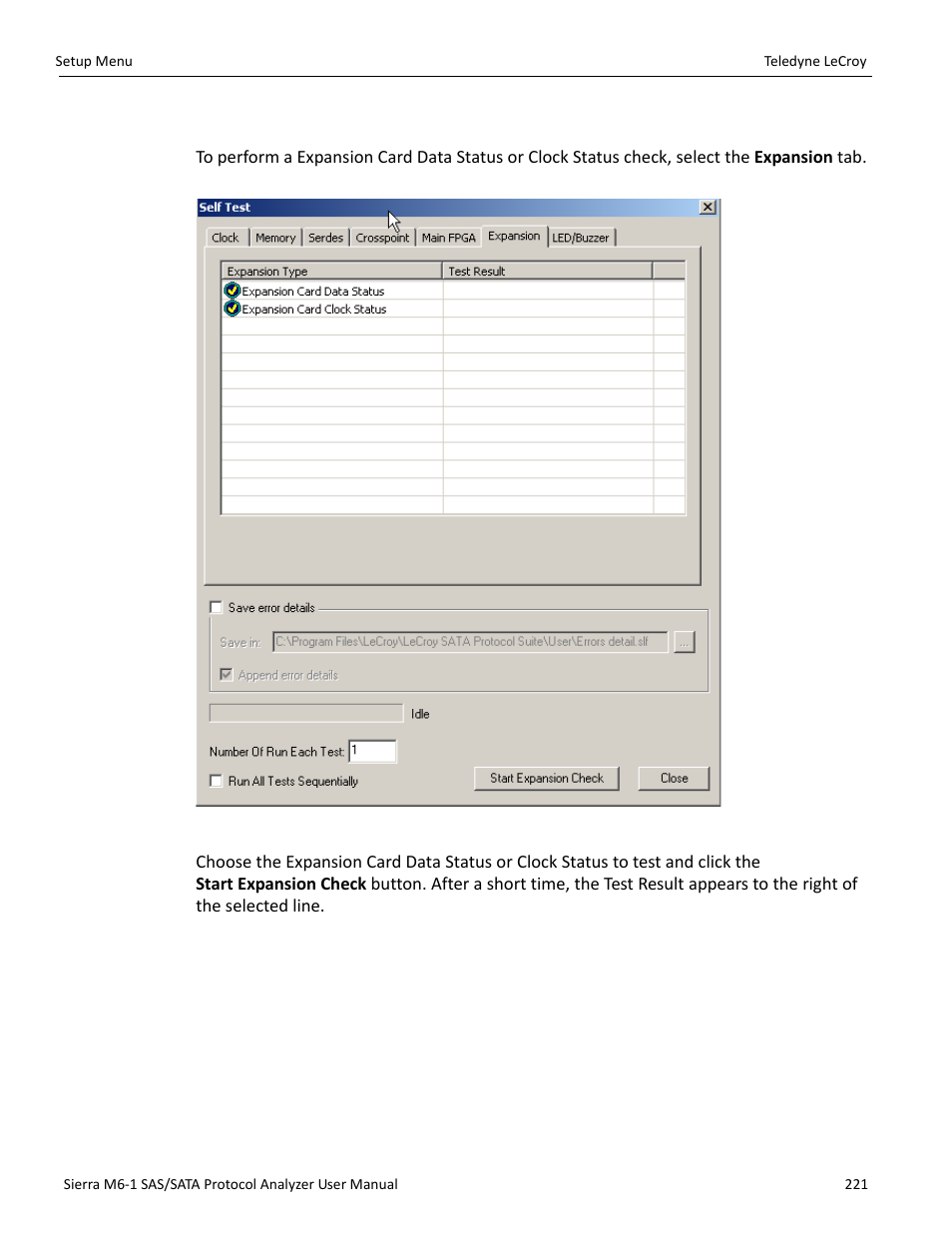 7 expansion check | Teledyne LeCroy Sierra M6-1 SAS_SATA Protocol Analyzer User Manual User Manual | Page 223 / 302