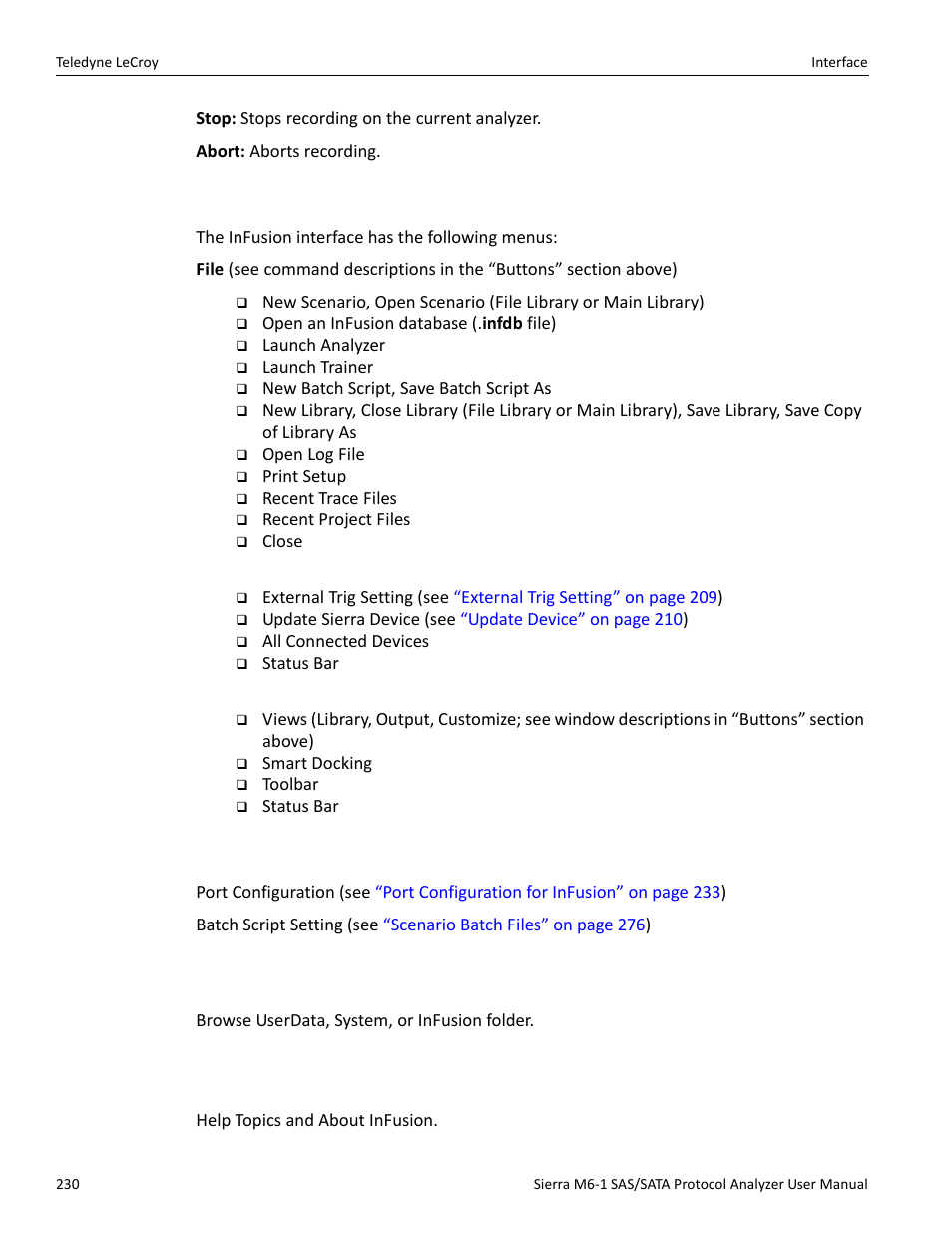 2 menus, Setup, View | Configuration, Tools, Help | Teledyne LeCroy Sierra M6-1 SAS_SATA Protocol Analyzer User Manual User Manual | Page 232 / 302