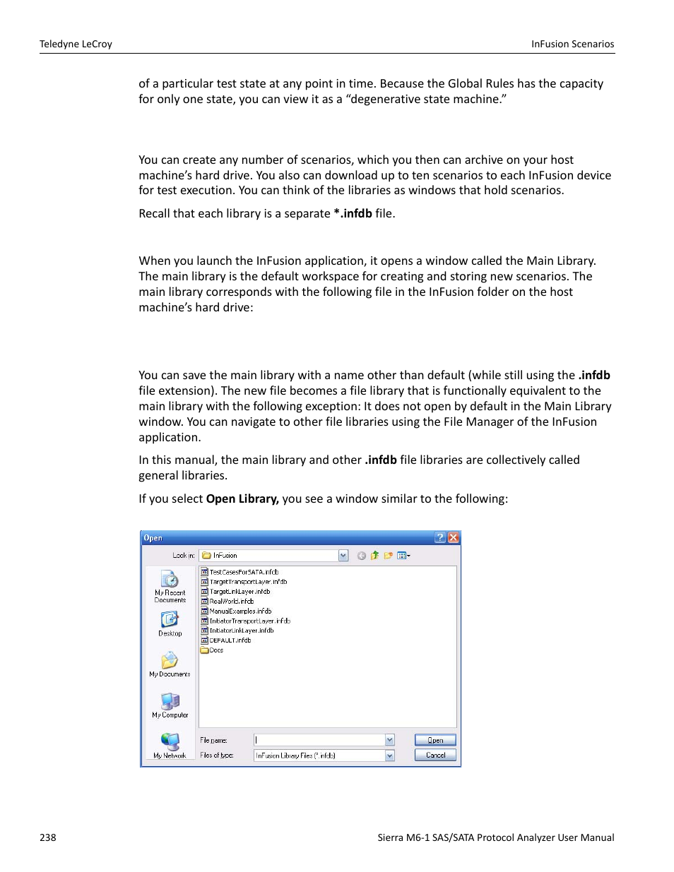 2 scenario libraries, Main library, File libraries | Teledyne LeCroy Sierra M6-1 SAS_SATA Protocol Analyzer User Manual User Manual | Page 240 / 302