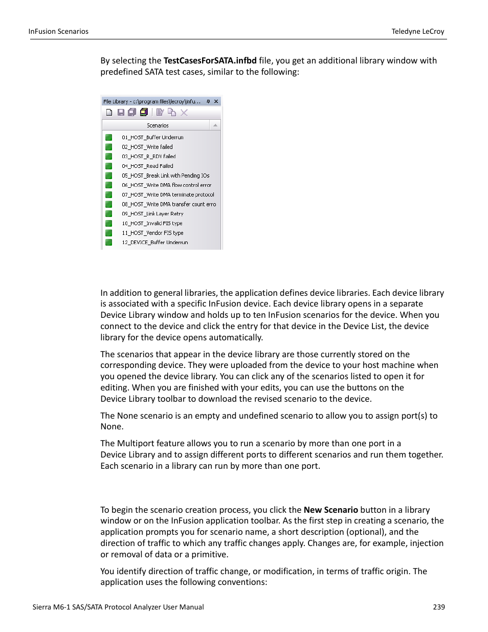 Device libraries, 3 scenario properties | Teledyne LeCroy Sierra M6-1 SAS_SATA Protocol Analyzer User Manual User Manual | Page 241 / 302