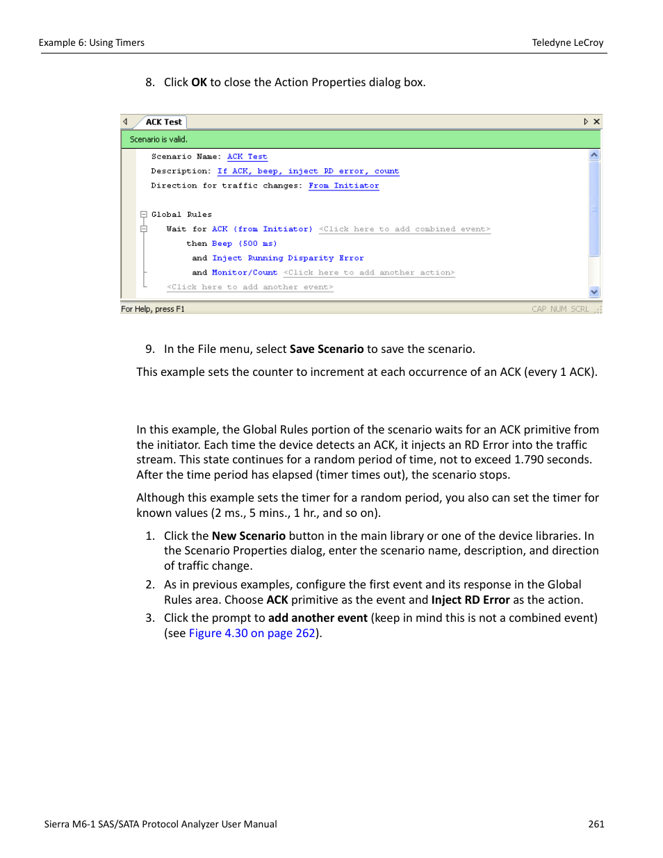 14 example 6: using timers | Teledyne LeCroy Sierra M6-1 SAS_SATA Protocol Analyzer User Manual User Manual | Page 263 / 302