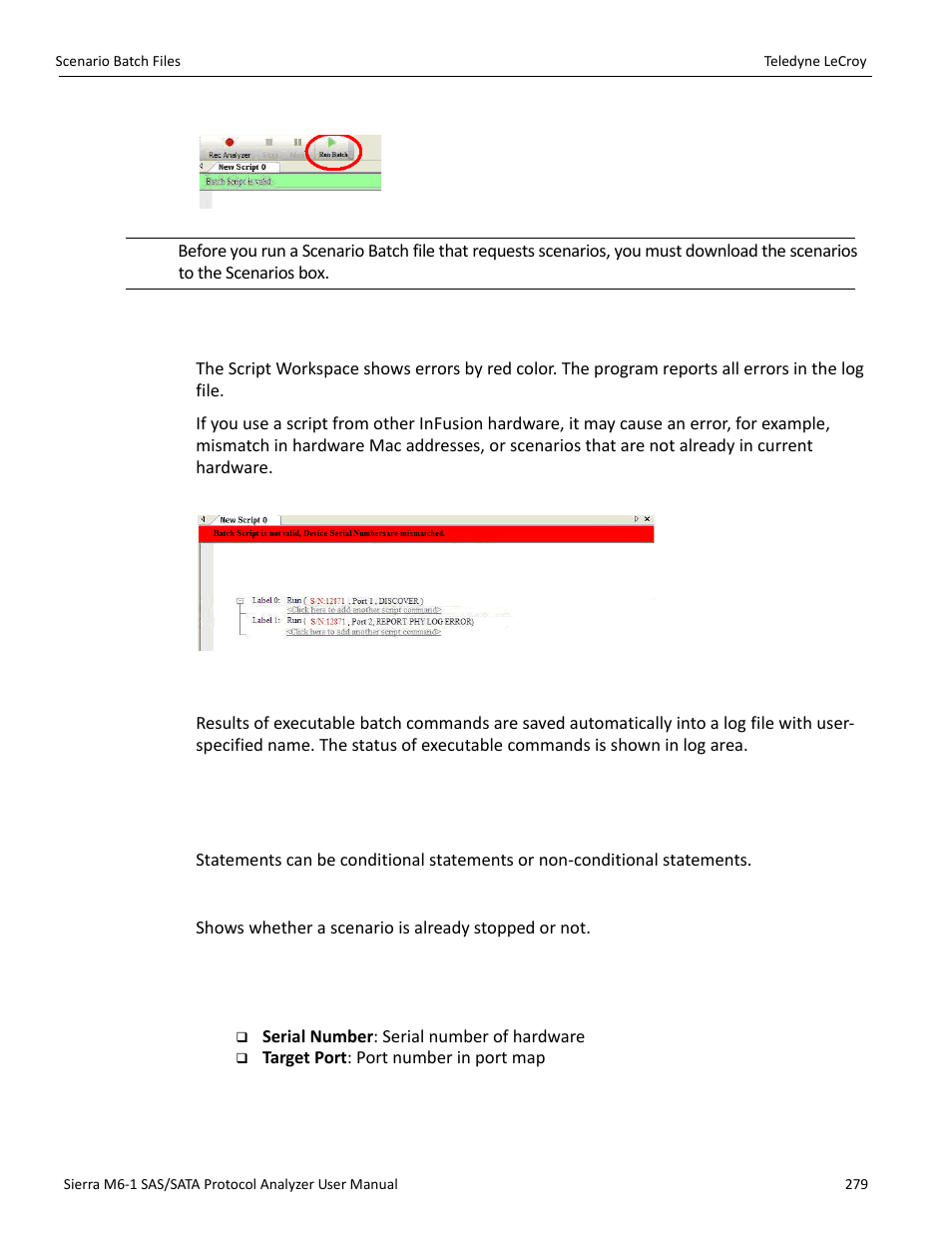 2 error checking, 3 log, 4 statements | Ifisstopped | Teledyne LeCroy Sierra M6-1 SAS_SATA Protocol Analyzer User Manual User Manual | Page 281 / 302