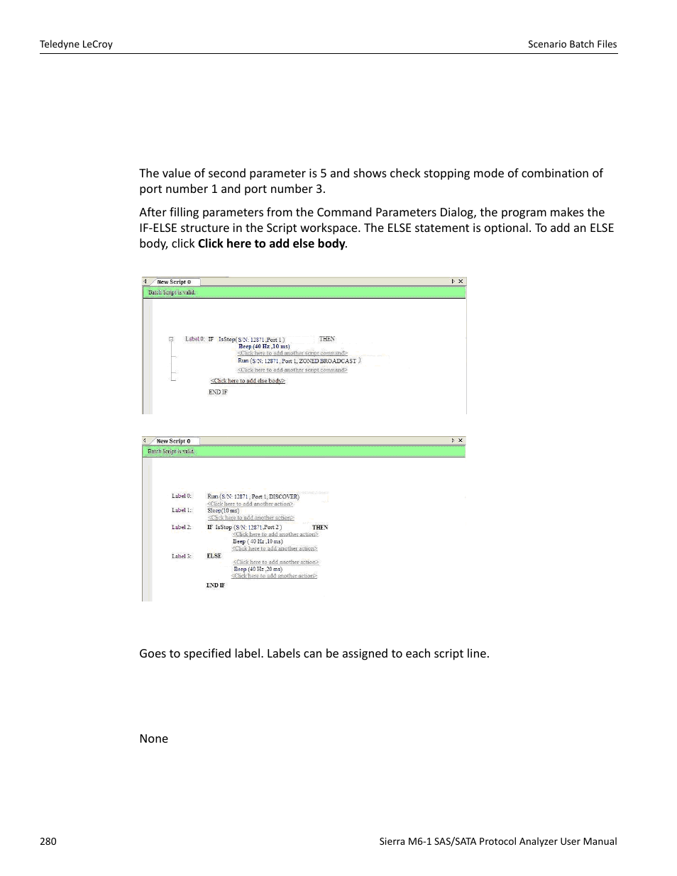 5 goto label | Teledyne LeCroy Sierra M6-1 SAS_SATA Protocol Analyzer User Manual User Manual | Page 282 / 302